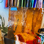 Medium Amber Waterglass Oceanside Fusible 96 COE (110.8WF) Sheet Glass Colorado Glassworks