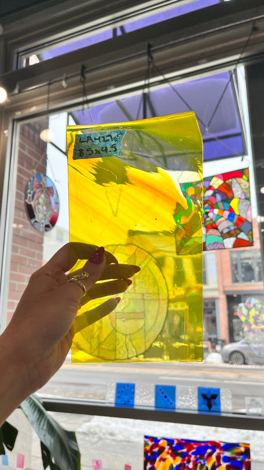 Neon Yellow Wispy Lamberts Mouthblown Glass Sheet Glass Colorado Glassworks