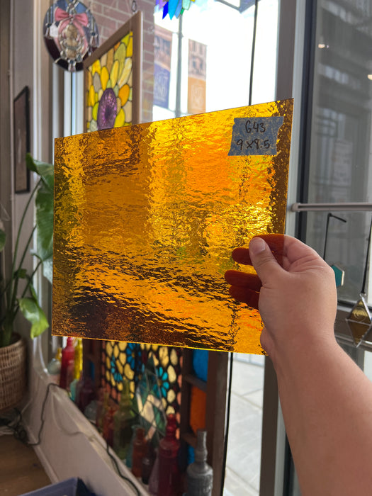 Medium Amber Rough Roll Spectrum Sheet Glass Colorado Glassworks