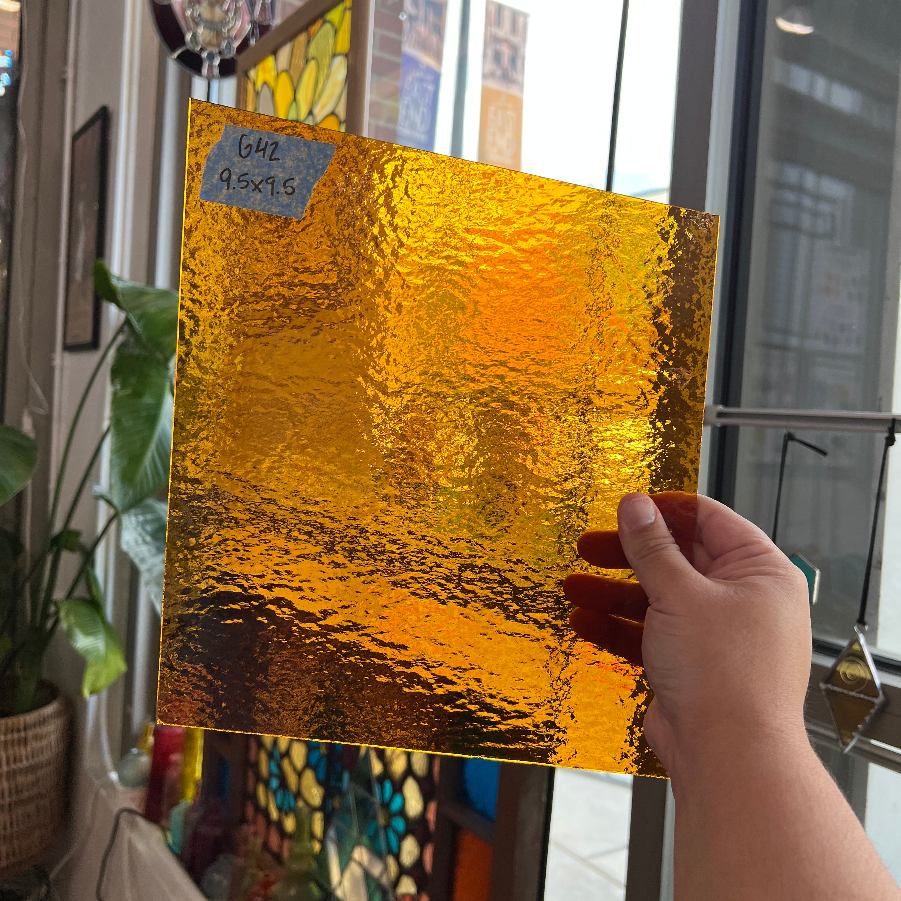Medium Amber Rough Roll Spectrum Sheet Glass Colorado Glassworks
