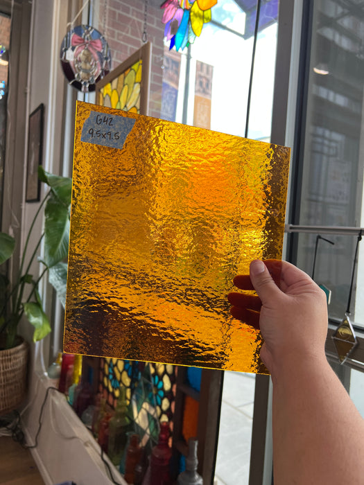 Medium Amber Rough Roll Spectrum Sheet Glass Colorado Glassworks