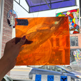 Orange Mix Lamberts Mouth Blown Glass Sheet Glass Colorado Glassworks