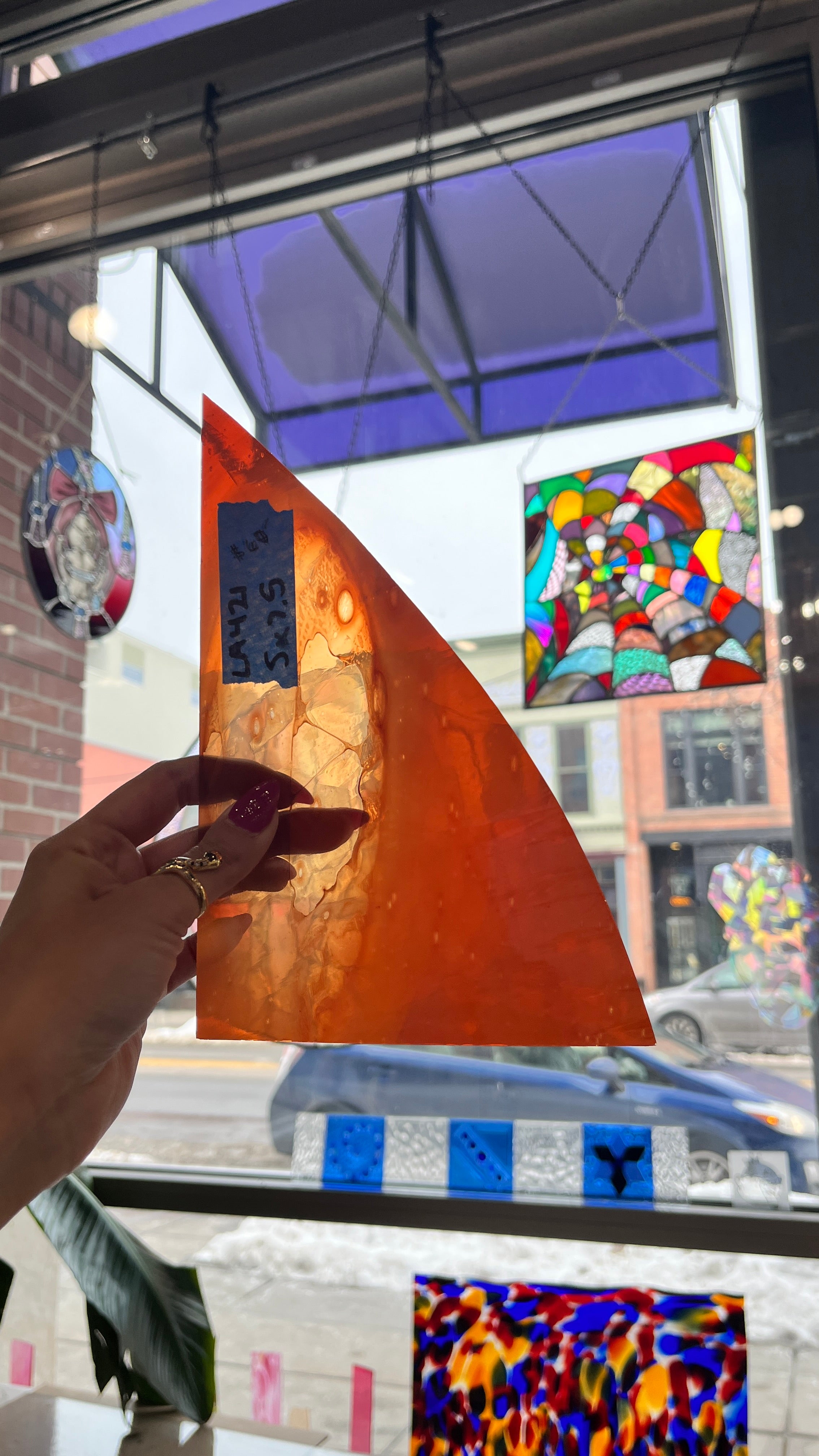 Orange Mix Lamberts Mouth Blown Glass Sheet Glass Colorado Glassworks