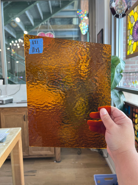Medium Amber Rough Roll Spectrum Sheet Glass Colorado Glass Works