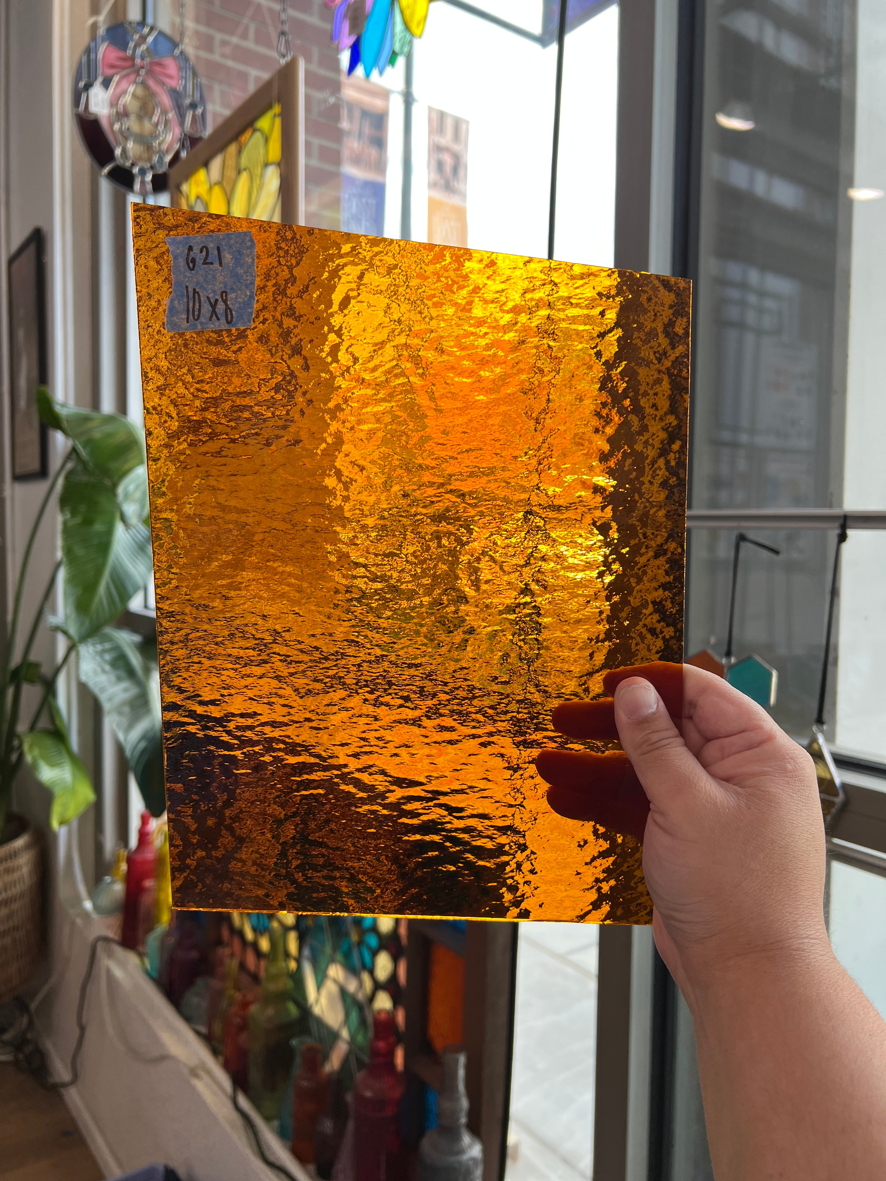 Medium Amber Rough Roll Spectrum Sheet Glass Colorado Glass Works