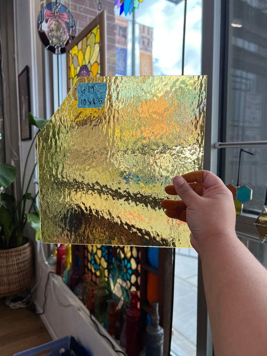 Light Amber Rough Roll Spectrum Sheet Glass Colorado Glass Works
