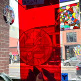Red Purple Fade Flashed Mouth Blown Antique Lamberts Sheet Glass Colorado Glassworks