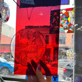 Red Purple Fade Flashed Mouth Blown Antique Lamberts Sheet Glass Colorado Glassworks