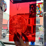 Red Purple Fade Flashed Mouth Blown Antique Lamberts Sheet Glass Colorado Glassworks
