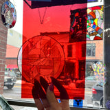 Red Purple Fade Flashed Mouth Blown Antique Lamberts Sheet Glass Colorado Glassworks