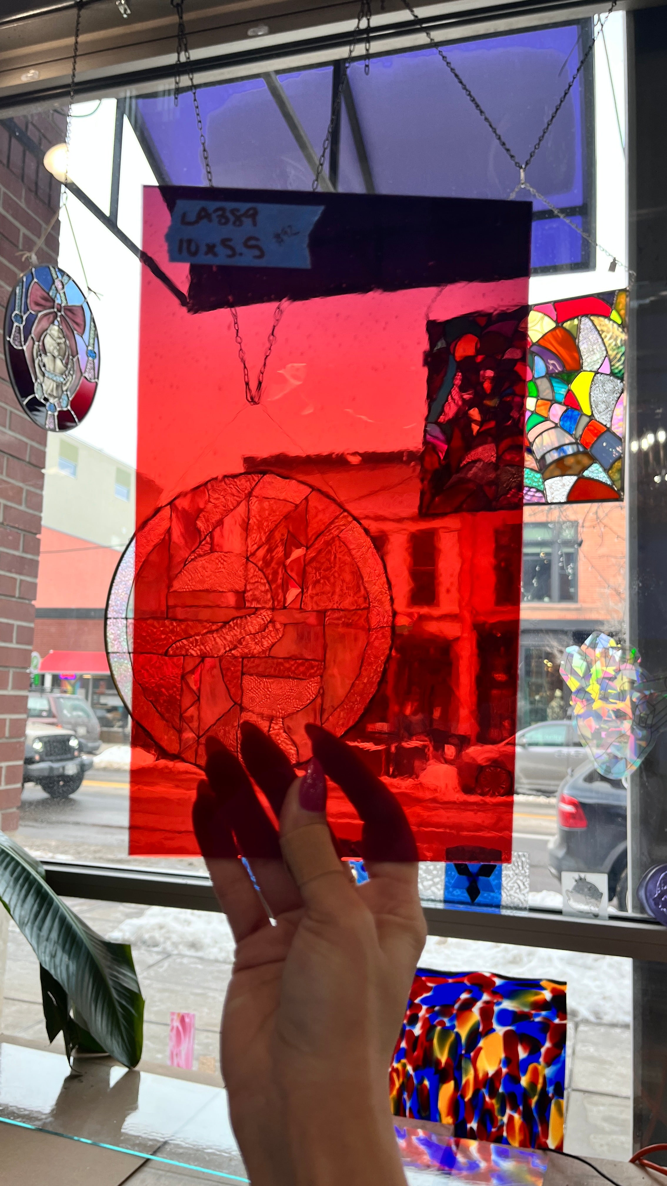 Red Purple Fade Flashed Mouth Blown Antique Lamberts Sheet Glass Colorado Glassworks
