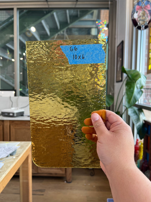 Light Amber Rough Roll Spectrum Sheet Glass Colorado Glassworks 10x6in (SP-68385581)