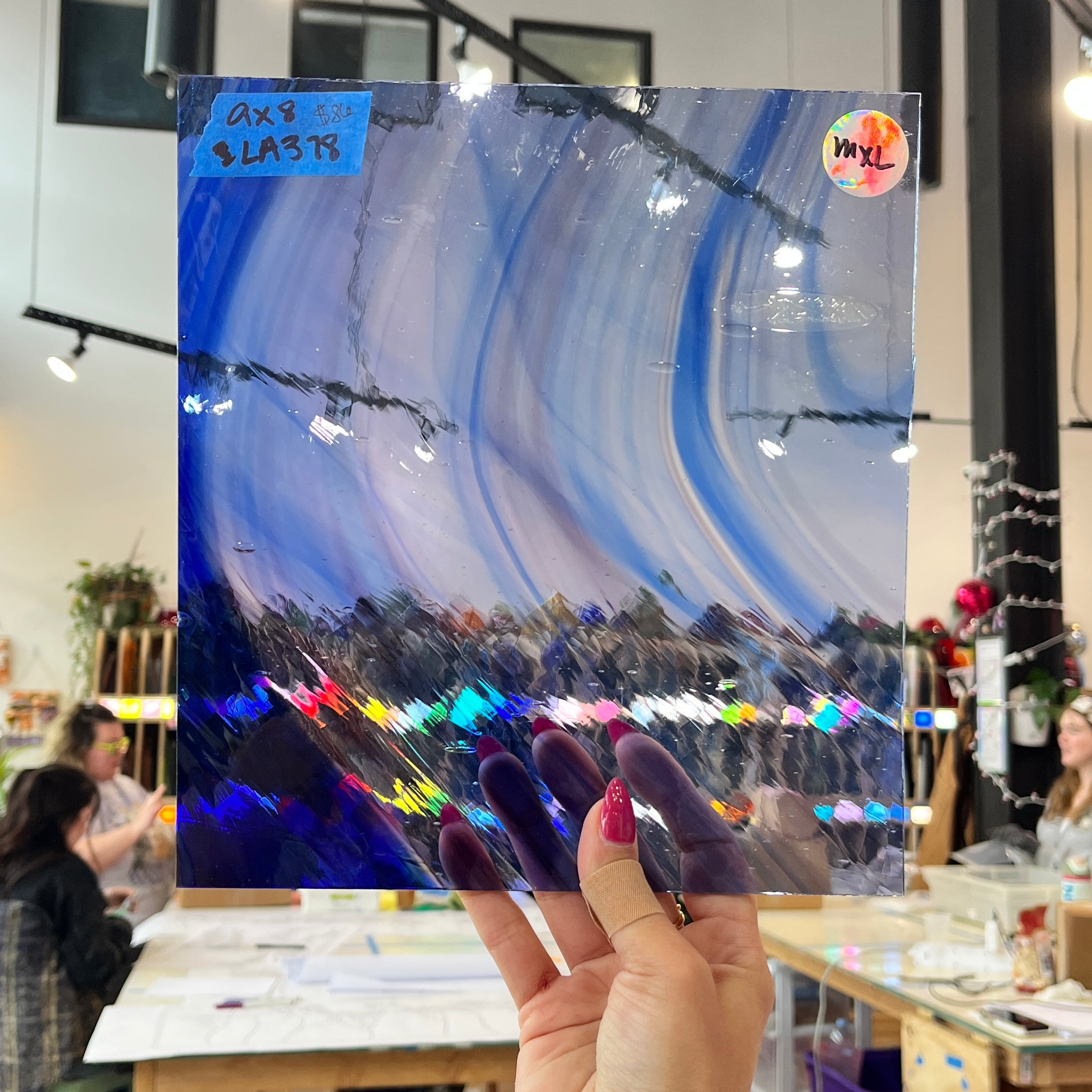 COGW x Lamberts Blue Purple Clear Wispy Colorado Glass Works