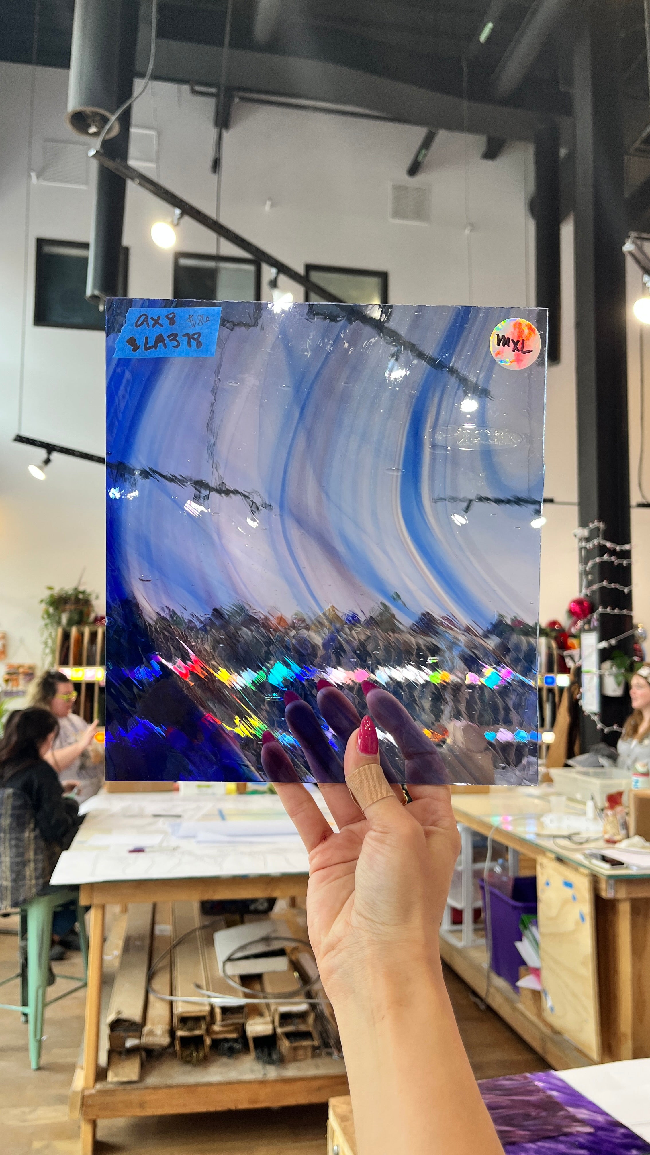COGW x Lamberts Blue Purple Clear Wispy Colorado Glass Works