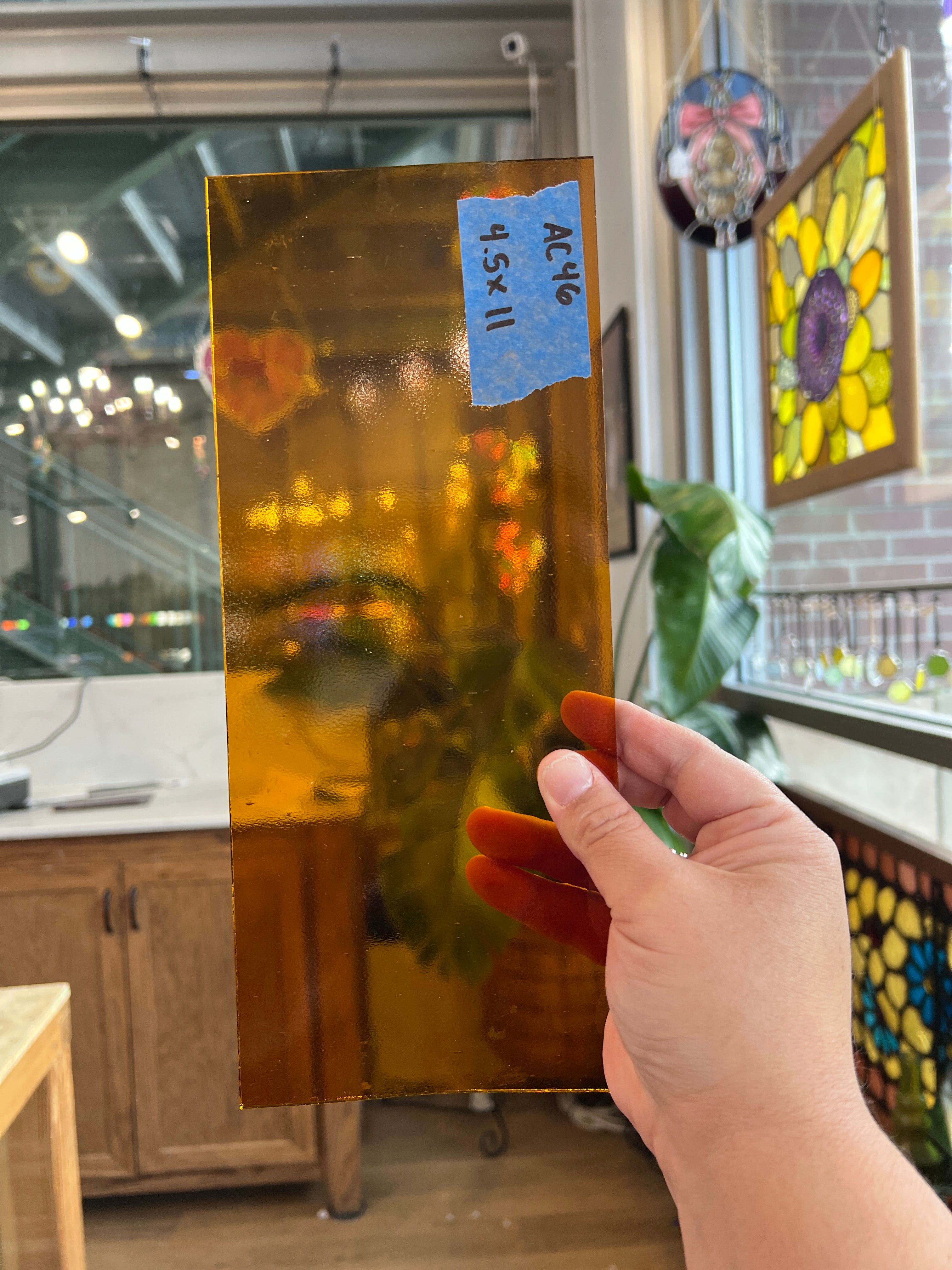 Medium Amber Transparent Spectrum Sheet Glass Colorado Glassworks AC46 (11x4.5in)