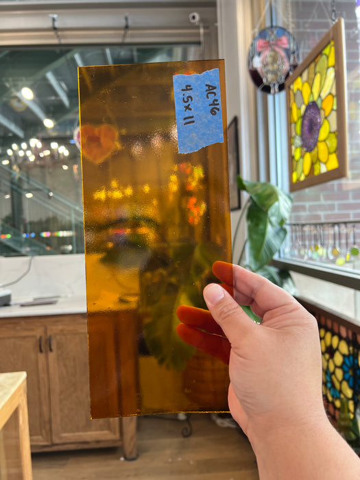 Medium Amber Transparent Spectrum Sheet Glass Colorado Glassworks AC46 (11x4.5in)