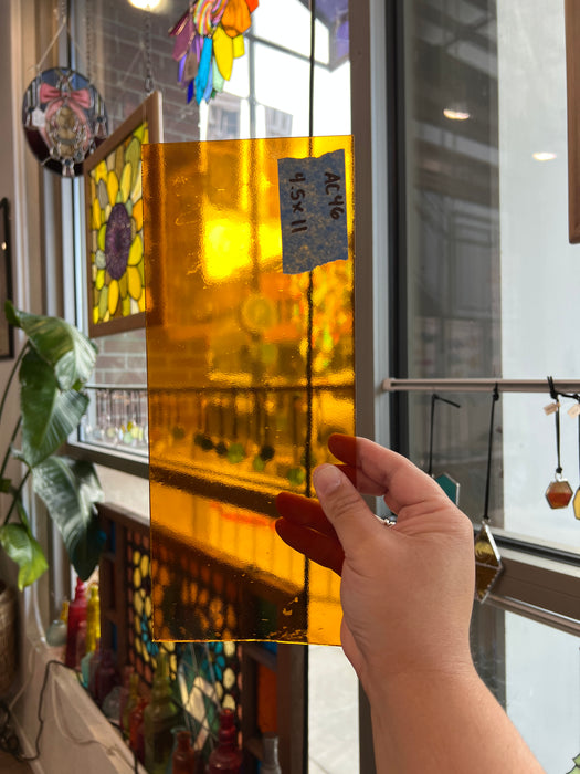 Medium Amber Transparent Spectrum Sheet Glass Colorado Glassworks