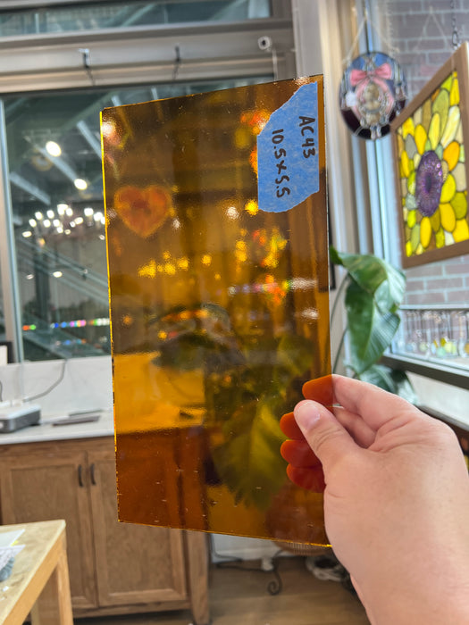Medium Amber Transparent Spectrum Sheet Glass Colorado Glassworks 10.5x9.5in (SP-97575469)