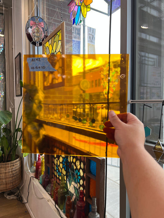 Medium Amber Transparent Spectrum Sheet Glass Colorado Glassworks