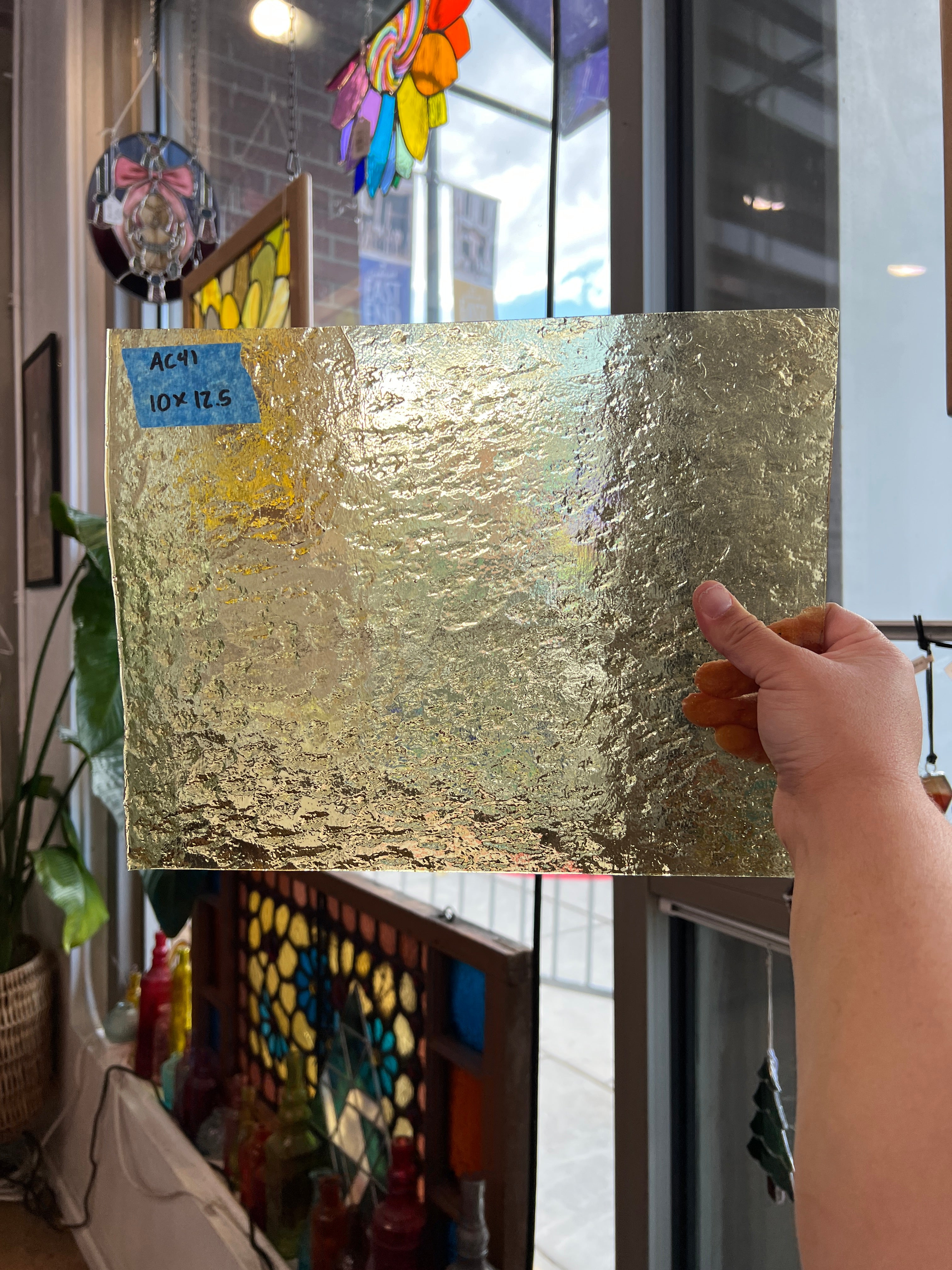 Light Amber Yellow Transparent Texture Sheet Glass Colorado Glassworks