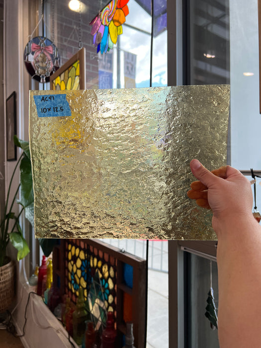 Light Amber Yellow Transparent Texture Sheet Glass Colorado Glassworks