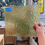 Light Amber Yellow Transparent Texture Sheet Glass Colorado Glassworks 11x12.5in (UNK-01900845)
