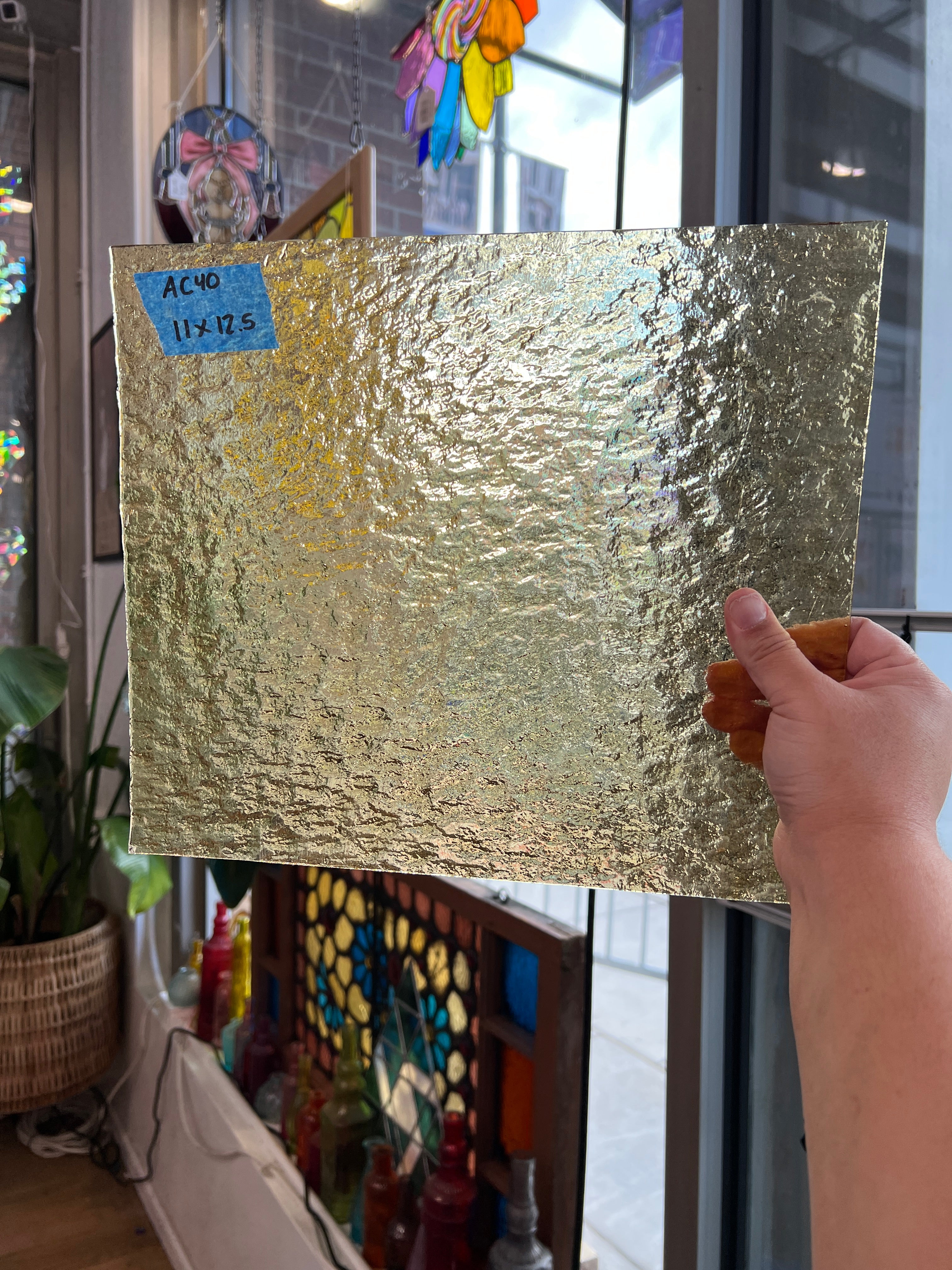 Light Amber Yellow Transparent Texture Sheet Glass Colorado Glassworks