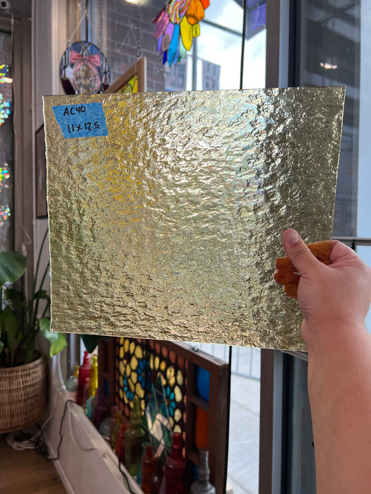 Light Amber Yellow Transparent Texture Sheet Glass Colorado Glassworks
