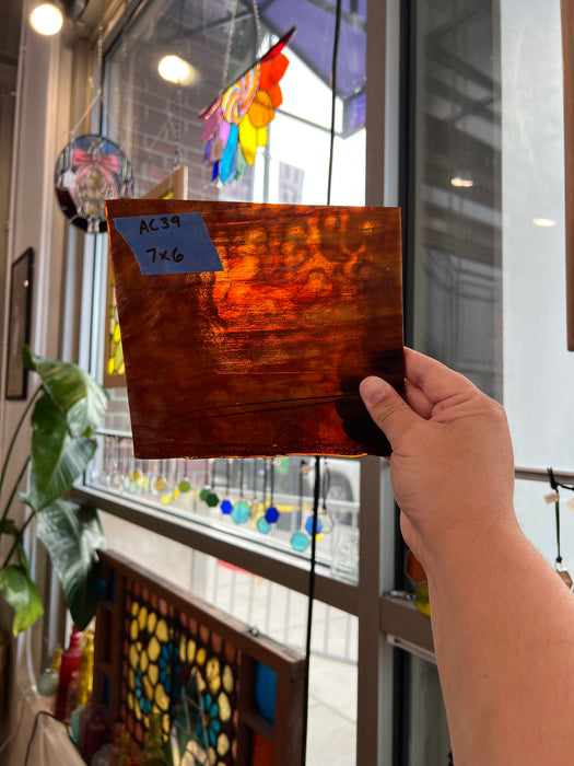 Brown Mottled Wispy Uroboros Sheet Glass Colorado Glassworks