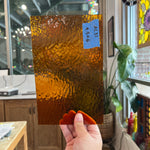 Medium Amber Rough Rolled Spectrum Sheet Glass Colorado Glassworks 9.5x6in (SP-08454445)