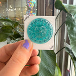 Blue Green Sundial Jewel - Round (35mm) Tools Colorado Glass Works