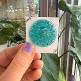 Blue Green Sundial Jewel - Round (35mm) Tools Colorado Glass Works