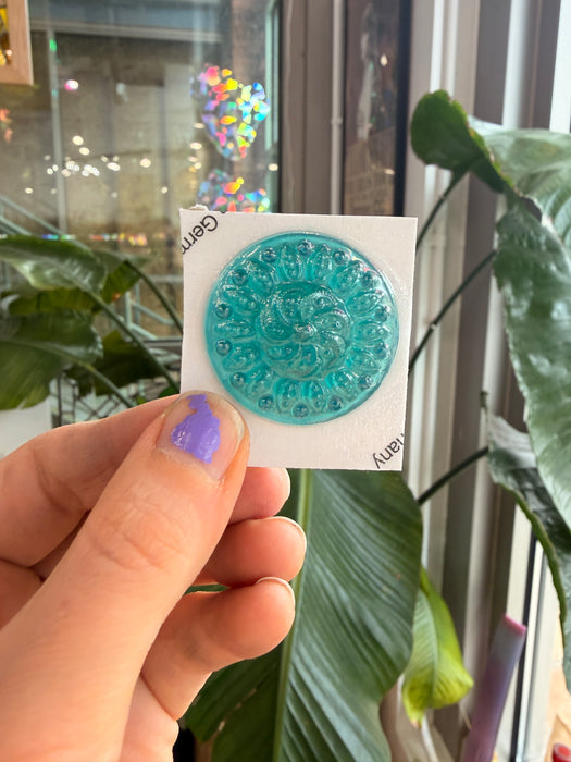 Blue Green Sundial Jewel - Round (35mm) Tools Colorado Glass Works