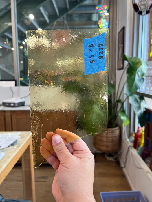 Transparent Light Amber Yellow Kokomo Sheet Glass Colorado Glassworks