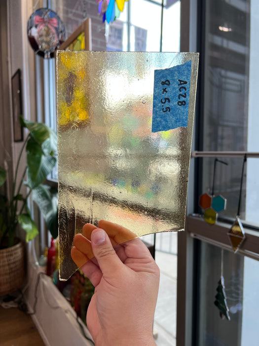 Transparent Light Amber Yellow Kokomo Sheet Glass Colorado Glassworks