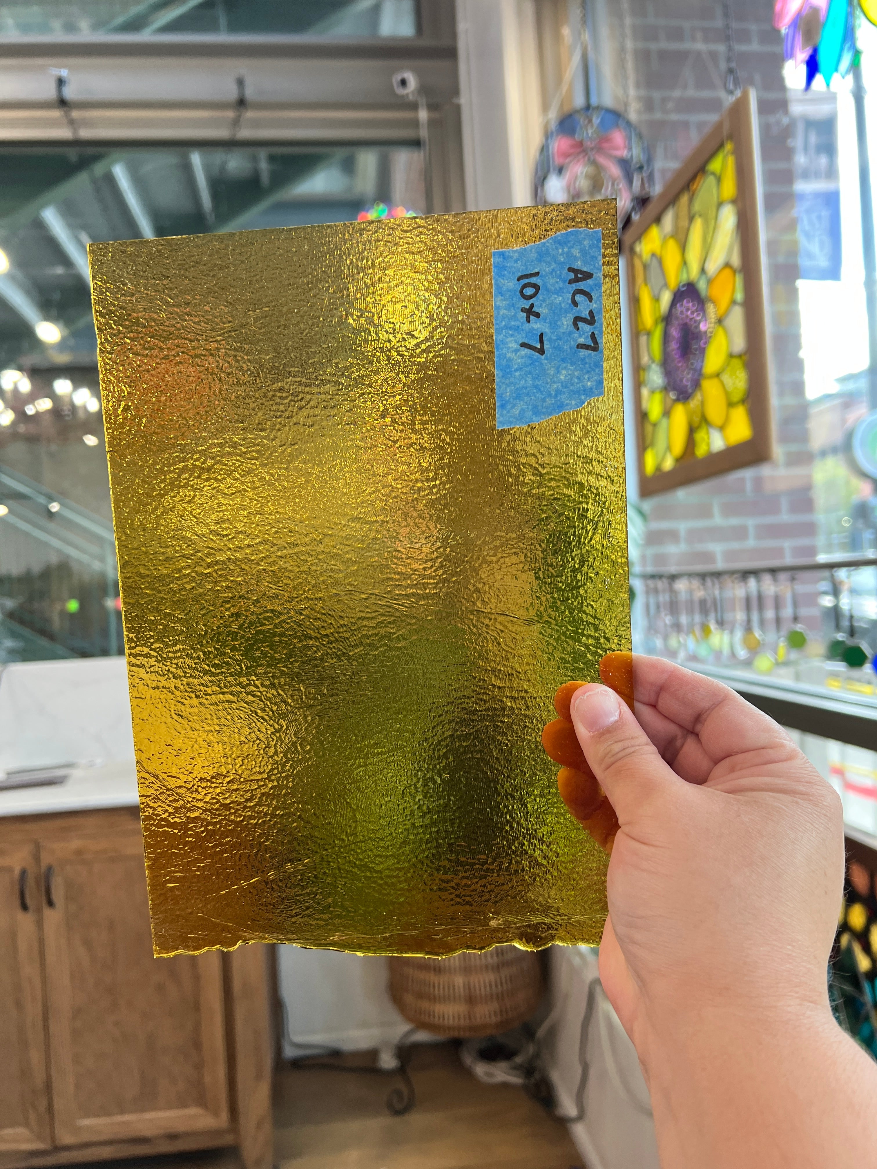 Transparent Amber Bullseye Sheet Glass Colorado Glassworks 9.5x6in (BE-18153773)