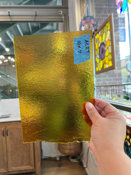 Transparent Amber Bullseye Sheet Glass Colorado Glassworks 9.5x6in (BE-18153773)