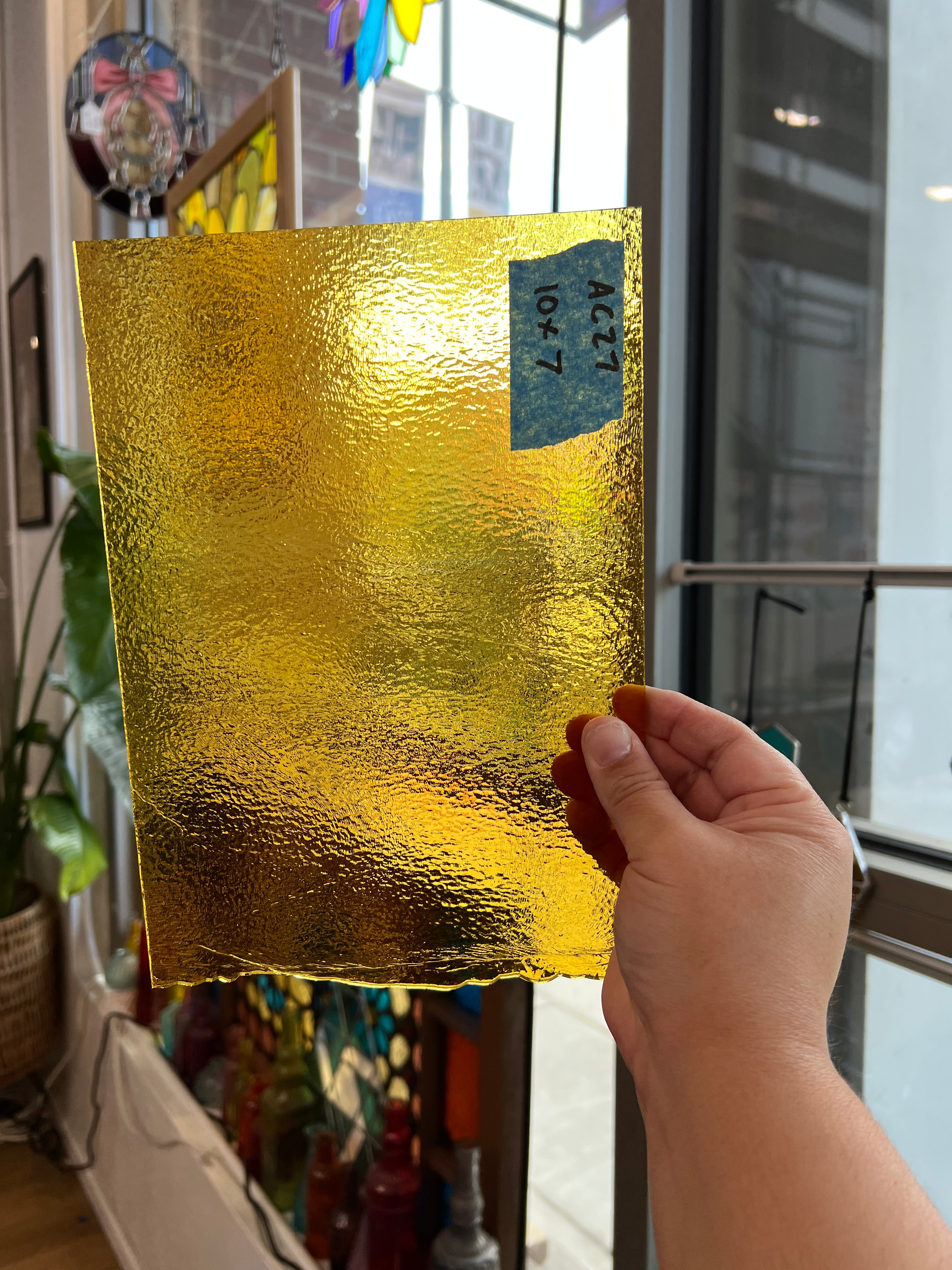 Transparent Amber Bullseye Sheet Glass Colorado Glassworks