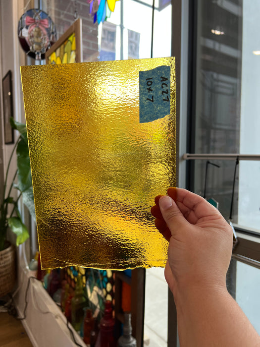 Transparent Amber Bullseye Sheet Glass Colorado Glassworks