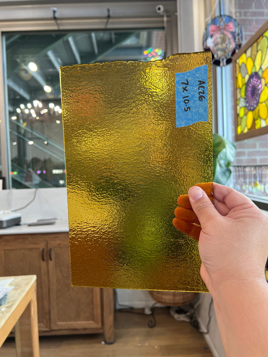 Transparent Amber Bullseye Sheet Glass Colorado Glassworks 10.5x7in (BE-18186541)