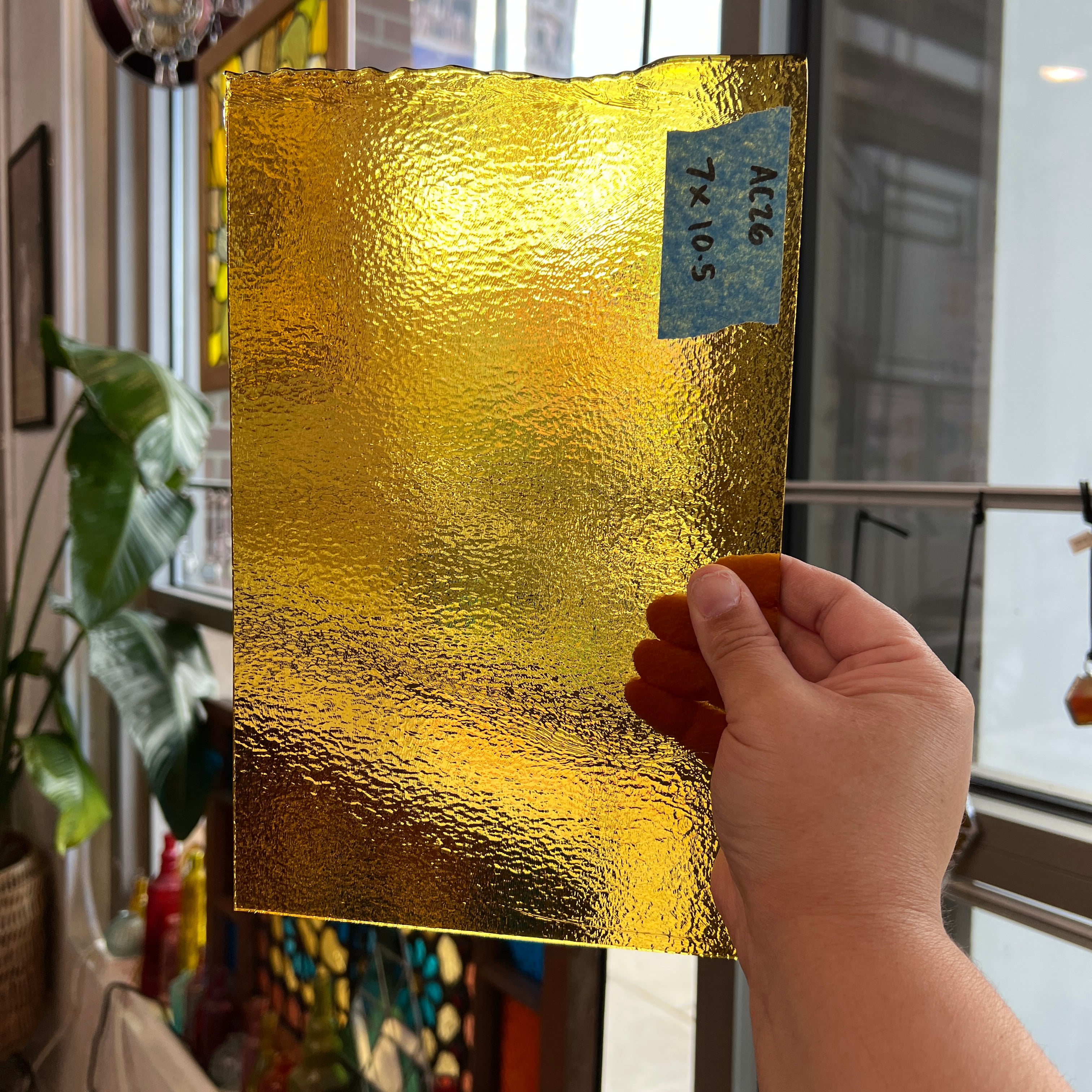 Transparent Amber Bullseye Sheet Glass Colorado Glassworks