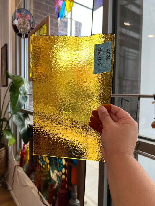 Transparent Amber Bullseye Sheet Glass Colorado Glassworks