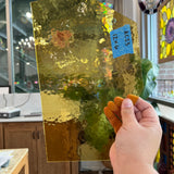Transparent Soft Amber Hammered Sheet Glass Colorado Glassworks