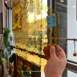Transparent Soft Amber Hammered Sheet Glass Colorado Glassworks
