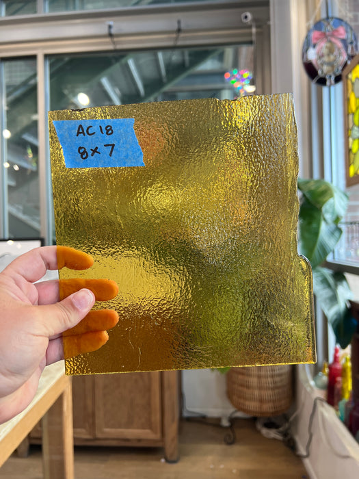 Transparent Amber Bullseye Sheet Glass Colorado Glassworks 8x7in (BE-20807981)