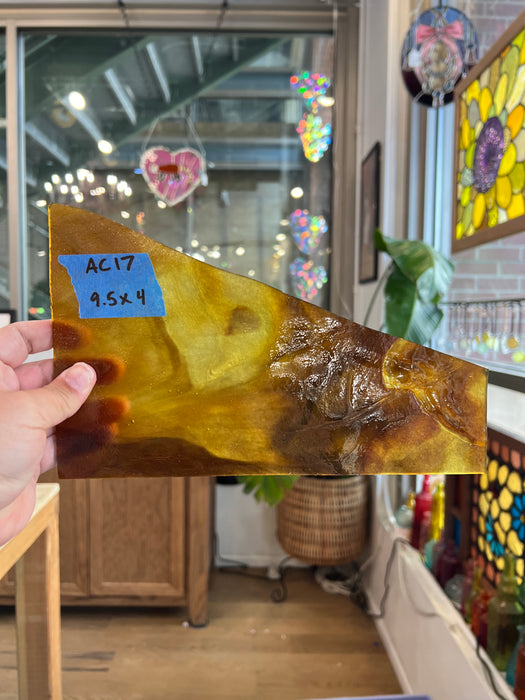 Brown Mixed Youghiogheny Sheet Glass Colorado Glassworks 9.5x4in (YG-16834093)
