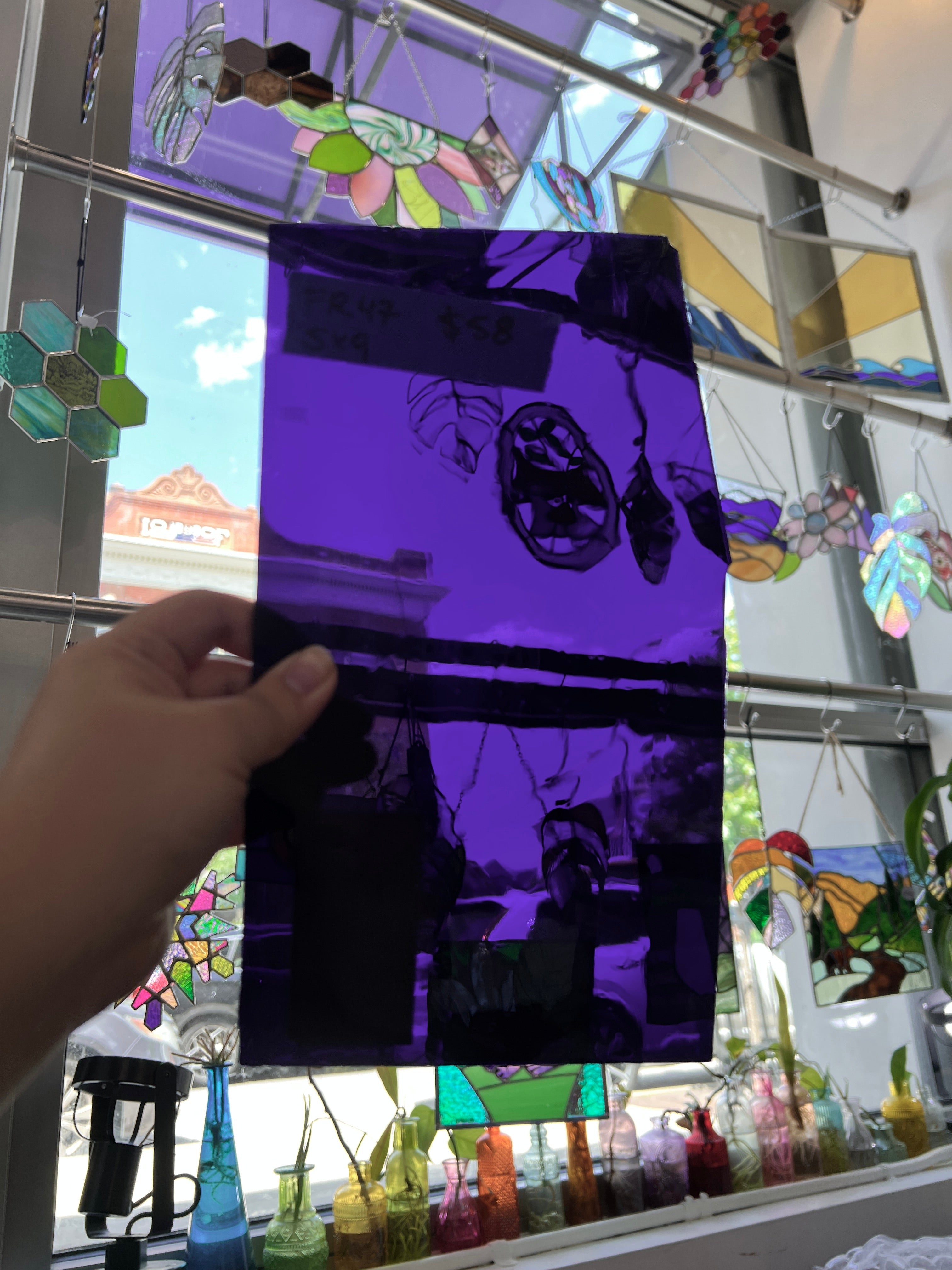 Mouth Blown Flash Glass Deep Purple Sheet Glass Colorado Glassworks
