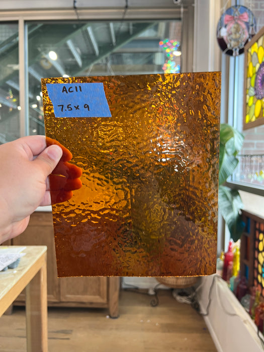 Dark Amber Rough Roll Spectrum Sheet Glass Colorado Glassworks AC11 (7.5x9in)