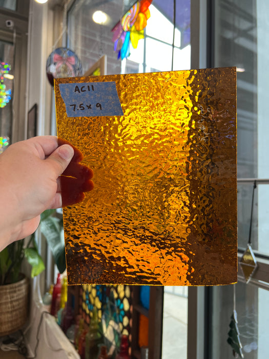 Dark Amber Rough Roll Spectrum Sheet Glass Colorado Glassworks