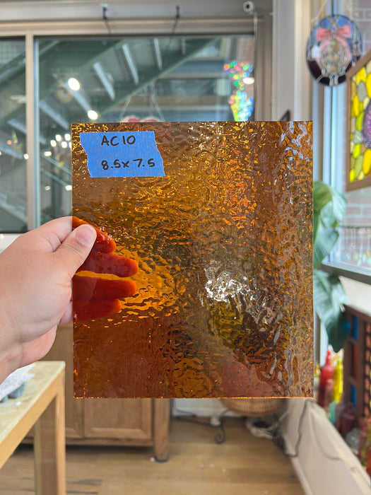 Dark Amber Rough Roll Spectrum Sheet Glass Colorado Glassworks AC10 (7.5x8.5in)